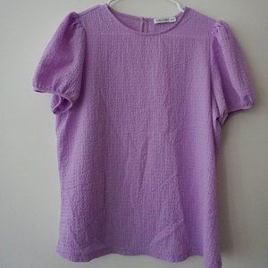 Gallery purple puff short sleeve top